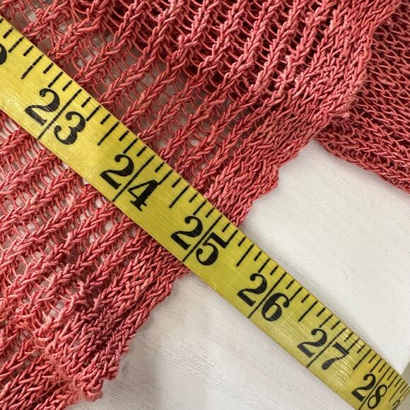 Eileen Fisher Linen Crochet Open Front Cardigan Sweater Size L - Picture 7 of 7